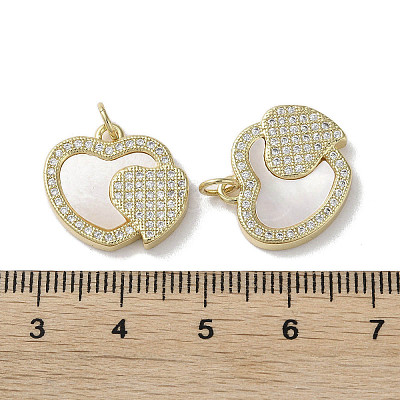 Brass Micro Pave Cubic Zirconia Pendants KK-G485-34H-G-1