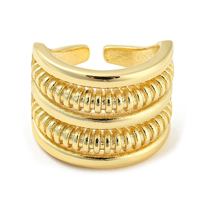 Brass Open Cuff Ring RJEW-C033-05G-1