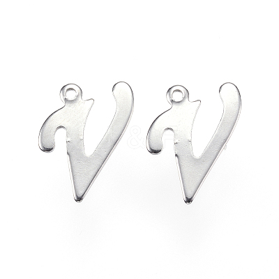 Tarnish Resistant 304 Stainless Steel Letter Charms LS-STAS-F039-01V-P-1