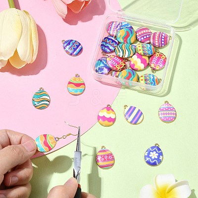 28Pcs 14 Colors Printed Alloy Pendants FIND-CJ0002-88-1
