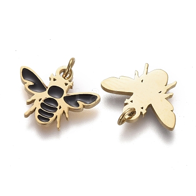 316 Surgical Stainless Steel Enamel Charms X-STAS-H100-07G-1