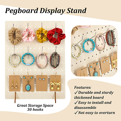 Rectangle Wood Earrings Jewelry Display Stands ODIS-PH0001-81-1