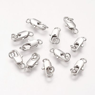 Brass Lobster Claw Clasps X-KK-KK801-P-1