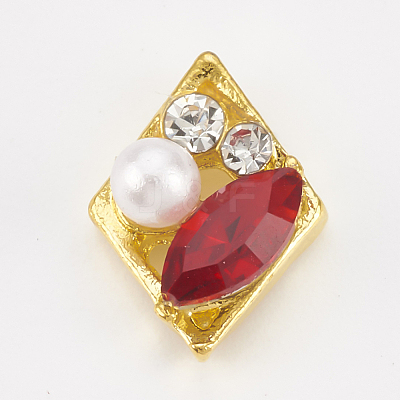 Alloy Rhinestone Cabochons MRMJ-T015-15B-1