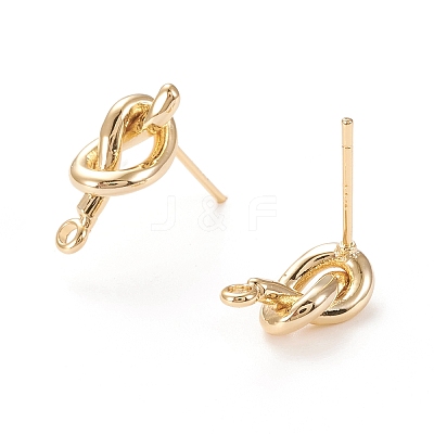 Brass Stud Earring Findings X-KK-F820-43G-1