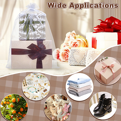 50Pcs Organza Packing Drawstring Bags ABAG-DR0001-11A-1