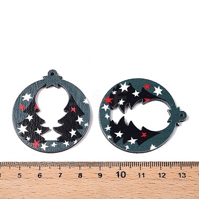 Printed Poplar Wood Pendants FIND-N005-74Q-1