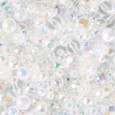 Transparent & Opaque Acrylic Bead OACR-TAC0002-08E-1