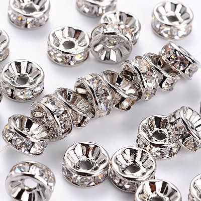 Brass Rhinestone Spacer Beads RB-A014-Z8mm-01P-NF-1
