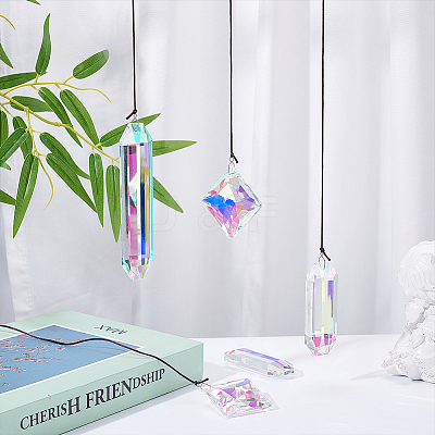 1 Box Glass Hanging Suncatcher AJEW-ME0002-27-1