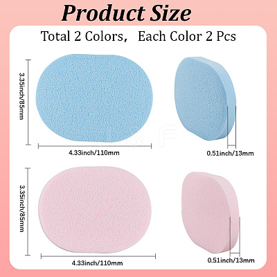 4Pcs 2 Colors PVA Sponge Makeup Powder Puff MRMJ-GF0001-64C-1