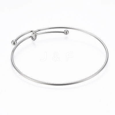 Tarnish Resistant Adjustable 304 Stainless Steel Bangles X-BJEW-H522-01P-1
