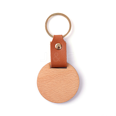 Wooden & Imitation Leather Pendant Keychain LS-PW23041893973-1