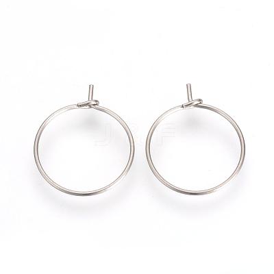 Tarnish Resistant 304 Stainless Steel Hoop Earrings STAS-R071-40-1