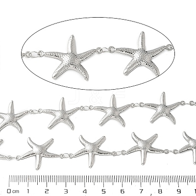 304 Stainless Steel Starfish Link Chains CHS-Z004-18P-1