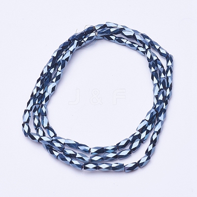 Electroplate Transparent Glass Beads Strands EGLA-E046-F03-1
