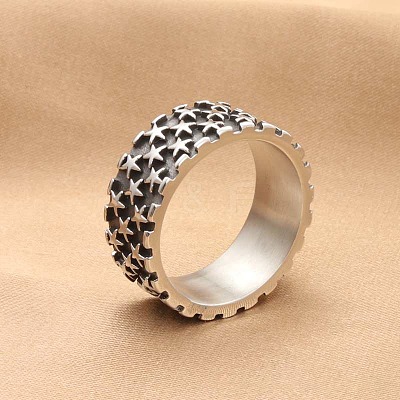 Punk Style 304 Stainless Steel Finger Rings for Men FS-WG83721-06-1