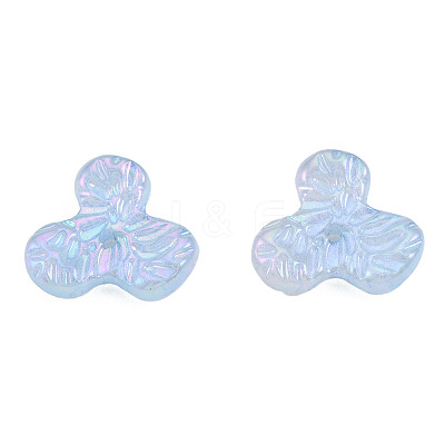 Rainbow Iridescent Plating Acrylic Beads OACR-N010-060-1
