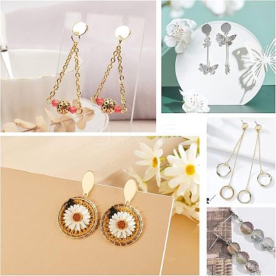 304 Stainless Steel Stud Earring Findings STAS-UN0015-34-1