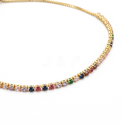 Cubic Zirconia Tennis Bracelet BJEW-T020-03B-01G-1
