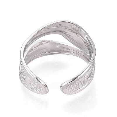 Non-Tarnish 304 Stainless Steel Cuff Ring RJEW-N038-112P-1
