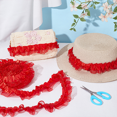Polyester Wrinkle Lace Ribbon OCOR-WR0001-94B-1