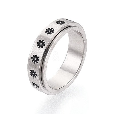 201 Stainless Steel Rotating Fidget Band Ring MATO-PW0001-059A-04-1