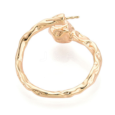 Brass Cuff Ring Settings KK-T076-42G-1
