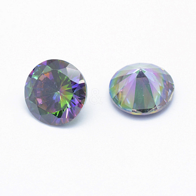 Cubic Zirconia Pointed Back Cabochons X-ZIRC-M002-7mm-010-1