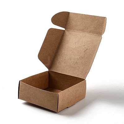 30Pcs Eco-Friendly Square Folding Kraft Paper Gift Box CON-CJ0001-15-1