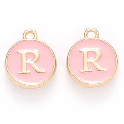 Golden Plated Alloy Enamel Charms ENAM-S118-07R-1