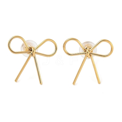 304 Stainless Steel Stud Earrrings EJEW-U065-01A-G-1