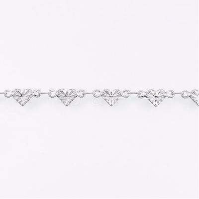 Tarnish Resistant Handmade 304 Stainless Steel Bar Link Chains STAS-G038-10P-1