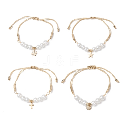 4Pcs 304 Stainless Steel Charms Bracelets BJEW-JB12518-1