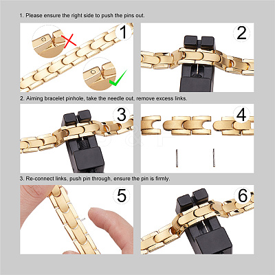304 Stainless Steel Panther Chain Watch Band Bracelets JB675A-1