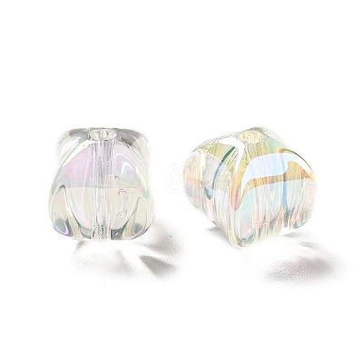 Two Tone UV Plating Rainbow Iridescent Acrylic Beads TACR-D010-04G-1