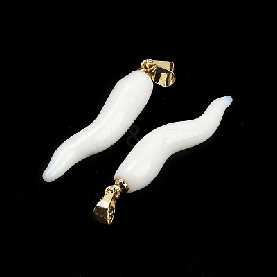 Handmade Lampwork with Brass Pendants KK-Q095-02B-06-1