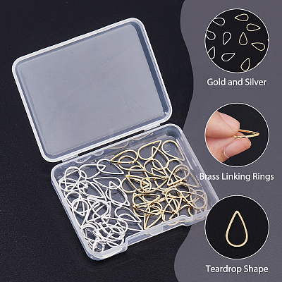 60Pcs 2 Colors Brass Linking Rings KK-HS0001-47-1