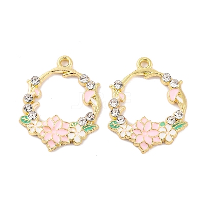 Rack Plating Alloy Enamel Pendants FIND-M020-03A-G-1