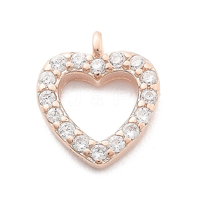 925 Sterling Silver Micro Pave Clear Cubic Zirconia Charms STER-A034-02A-RG-1