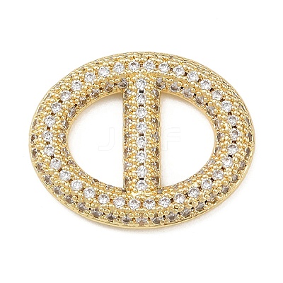Brass Micro Pave Clear Cubic Zirconia Links Connector Charms KK-K413-04B-G-1