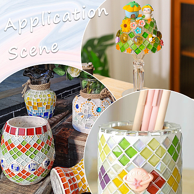 500G Mosaic Tiles Glass Cabochons DIY-SP0001-46-1