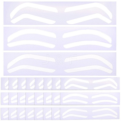24Pcs 3 Styles Plastic Eyebrow Tattoo Practice Skin AJEW-CP0009-58A-1