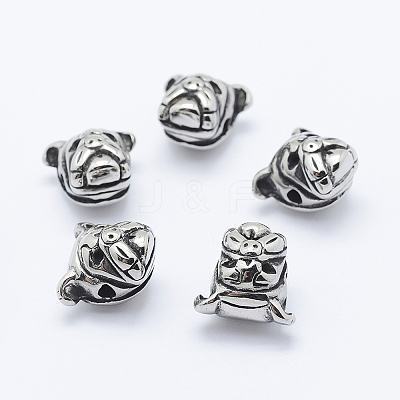 304 Stainless Steel Puppy Beads STAS-F195-001AS-1