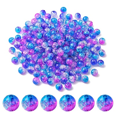 50G Transparent Crackle Acrylic Beads CACR-YW0001-01D-1