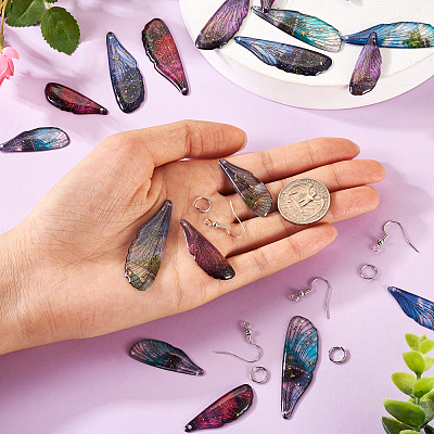 DIY Wing Dangle Earring Making Kit DIY-TA0005-44-1