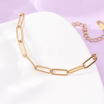 4MM 304 Stainless Steel Paperclip Chain Bracelets SA-CBA4160-22G-1