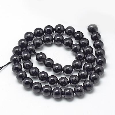 Natural Black Tourmaline Beads Strands G-R446-8mm-19-1