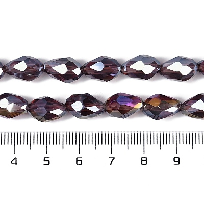 Transparent Electroplate Glass Beads Strands EGLA-N013-T10mm-B03-1