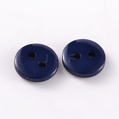 2-Hole Flat Round Resin Sewing Buttons for Costume Design BUTT-E119-20L-11-1
